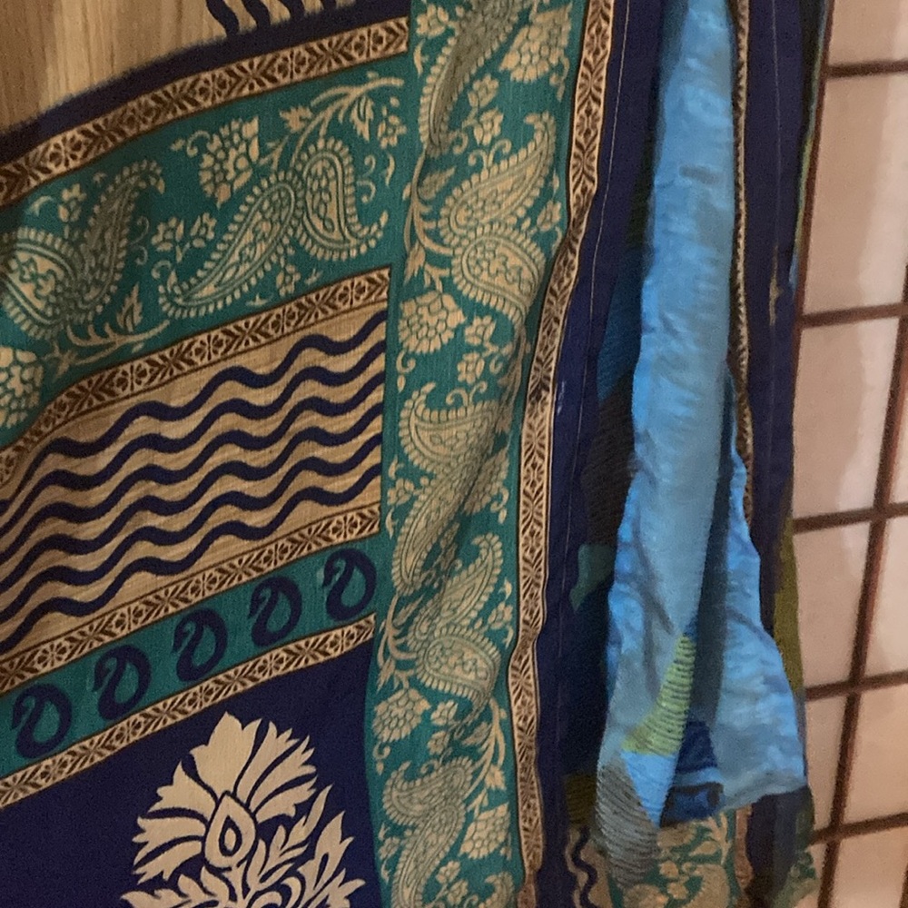 Blue and Green Patterned Women's Skirt - Picture 8 of 8